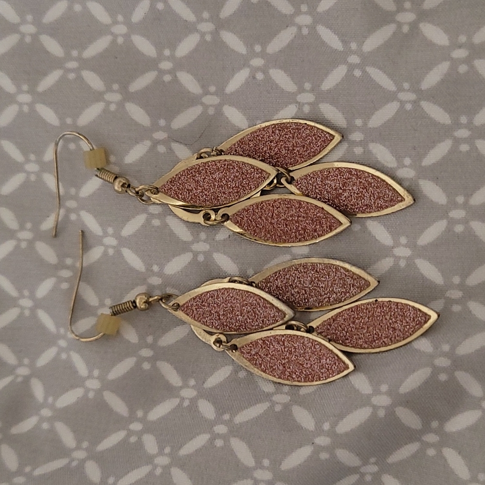 Rose gold sparkly earrings